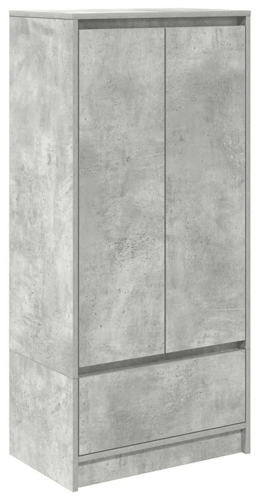 betonszürke szerelt fa szekrény fiókkal 55,5x34x119,5 cm