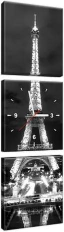 Órás falikép Eiffel-torony fekete-fehér 30x90cm ZP518A_3V