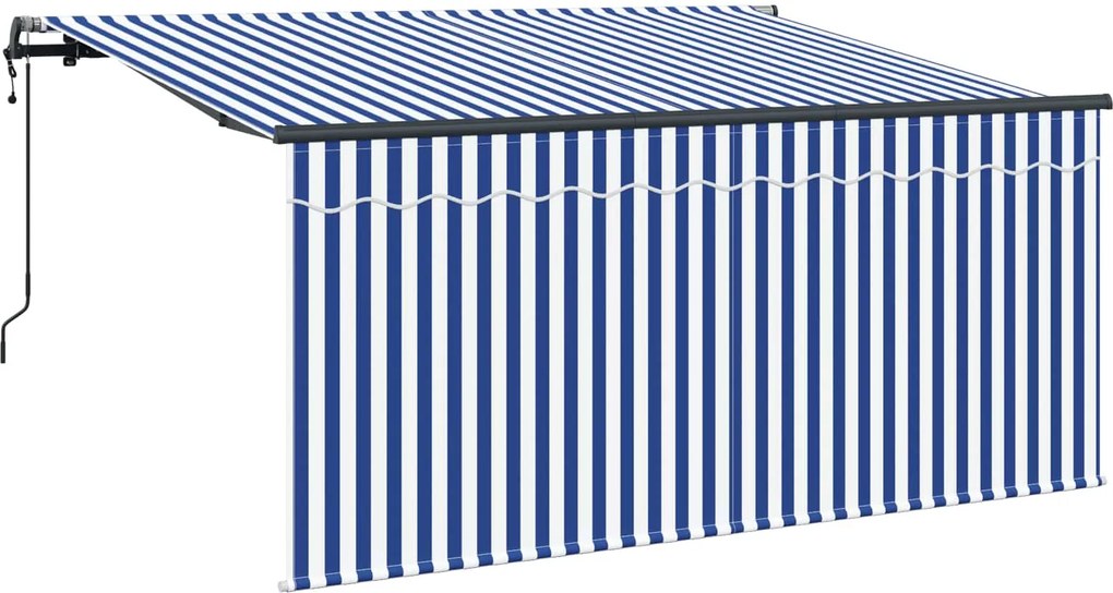 vidaXL Behúzható napellenző Kék és Fehér 300 x 200 cm