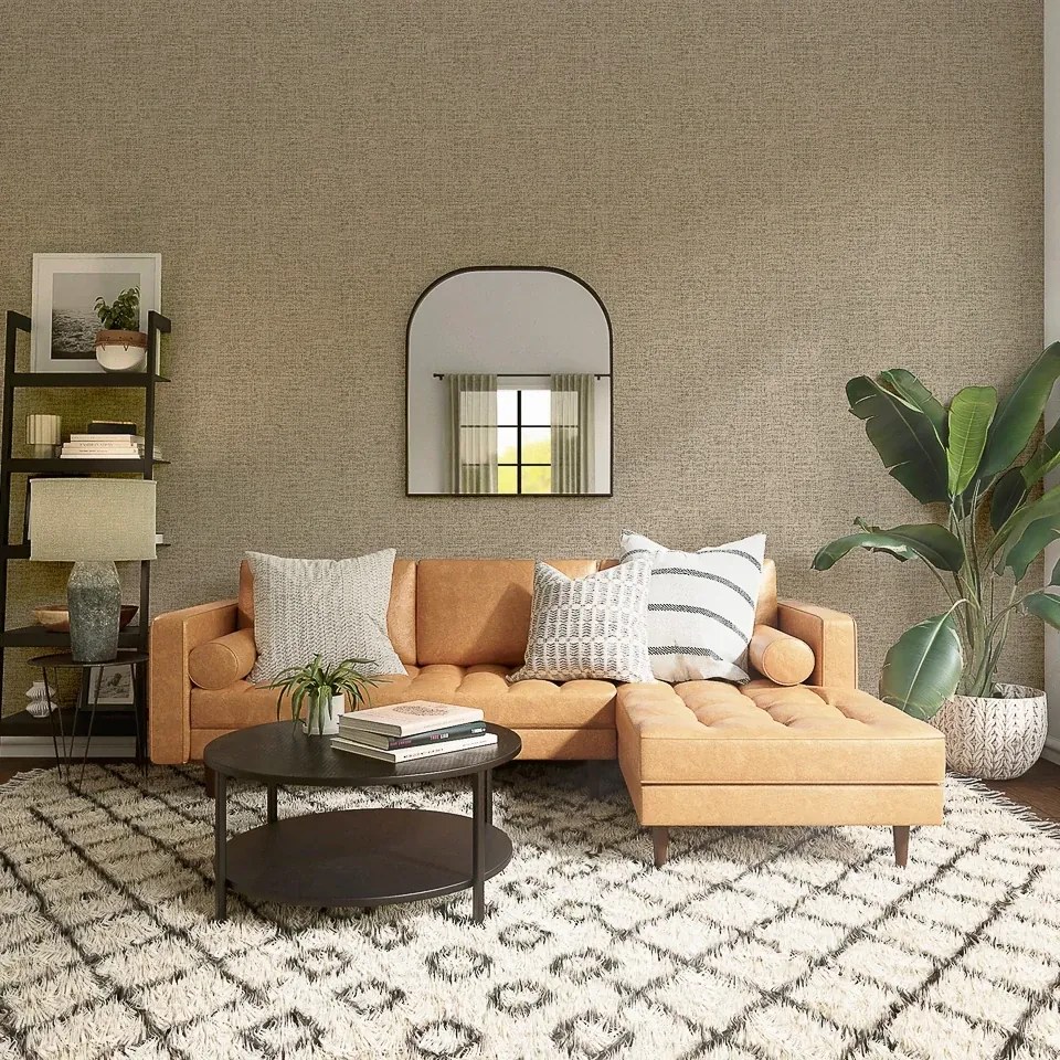 Arthouse Signature 1 Luxury Plain bézs-pezsgő szövet hatású texturált vlies tapéta – 299306