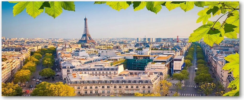 Edzett üveg panel a szekrények között Párizs XXL