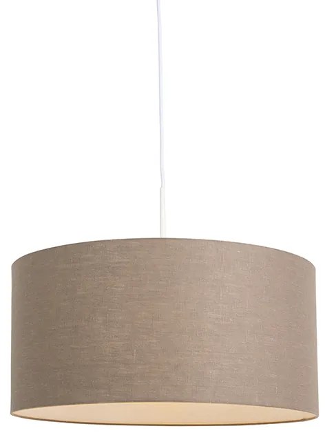 Rusztikus függőlámpa fehér barna árnyékolóval 50 cm - Combi 1
