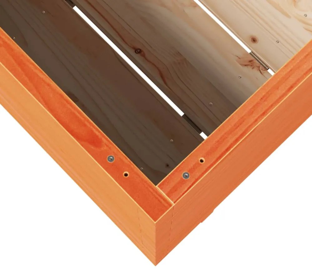 viaszbarna tömör fenyőfa kerti virágláda 110x40x72 cm