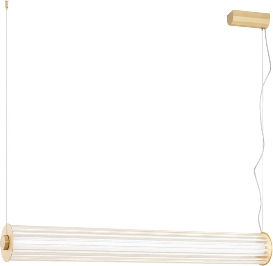 ARGON 8627 HAMPTON Modern Led Függesztett Lámpa Csiszolt Sárgaréz, Átlátszó LED IP20