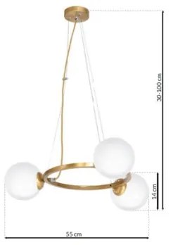 Csillár zsinóron VIENNA 3xE14/40W/230V arany