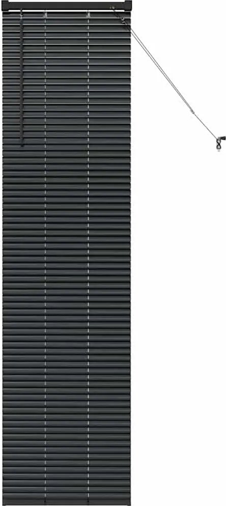 vidaXL Zsalugáter Redőnyök Fekete 175 x 45 cm Alumínium