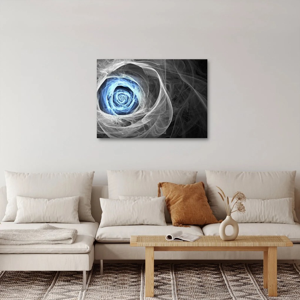 Kép - Absztrakt rózsa kék (70x50 cm)