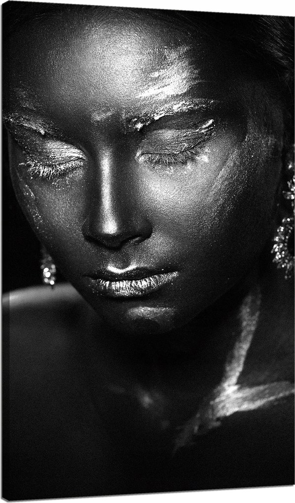 Vászonkép Nő Elmélkedő Művészet Fekete 70x120 cm