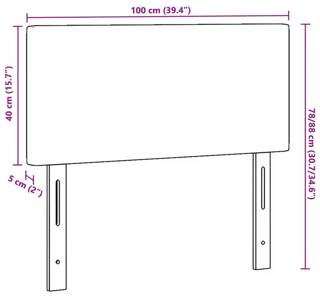Fejtámla Egyszerű Design Világosszürke 100 cm Corduroy Szövet
