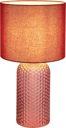 Globo 21735R Asztali lámpa, üveg piros, textil piros, kábel PVC fehér, billenőkapcsoló a kábelen, ø: 265mm, M: 500mm, kábel hossza 1300mm, 1x E27 60W 230V izzó nélkül