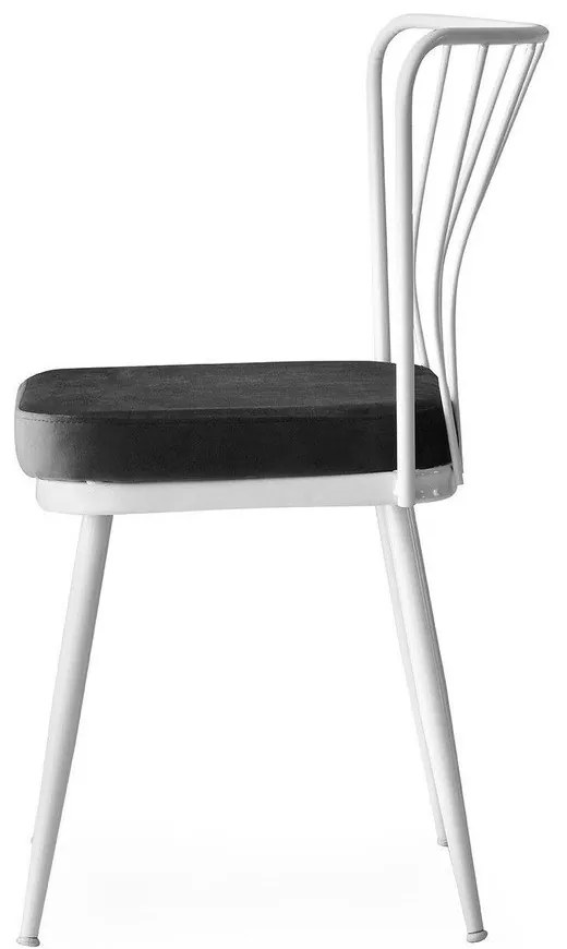 Fehér-fekete fém étkezőszék szett 2 db-os Yildiz – Kalune Design