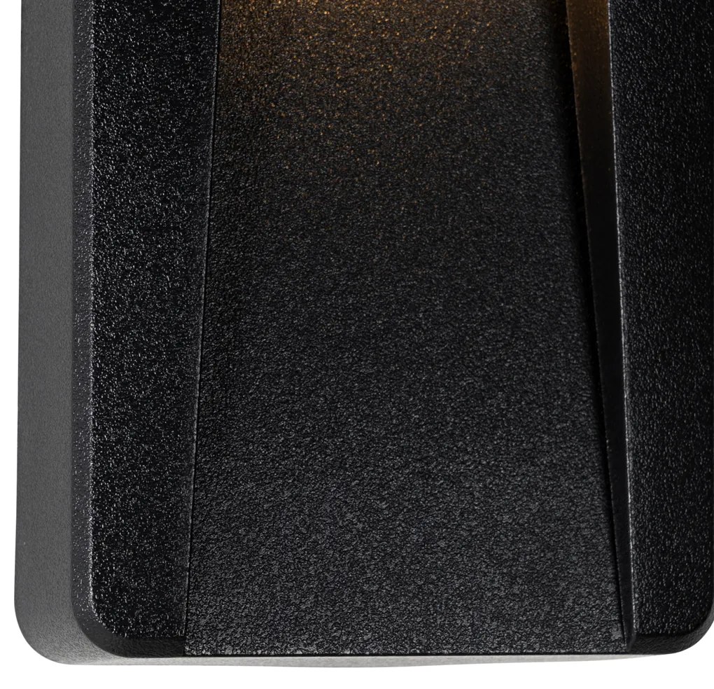 6 db fekete téglalap alakú kültéri fali lámpa szett LED-del IP65 - Gem