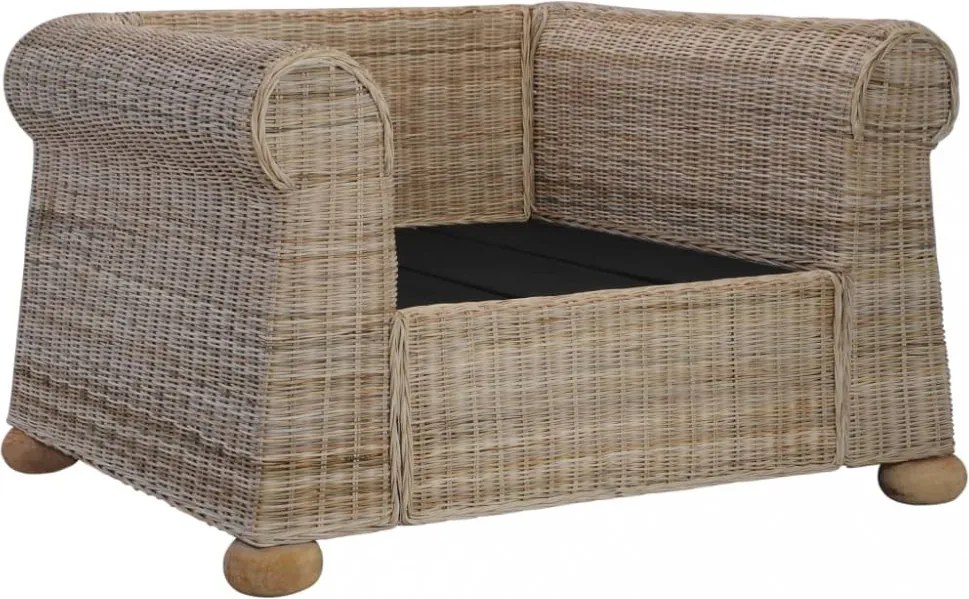 2 részes természetes rattan kanapészett párnákkal
