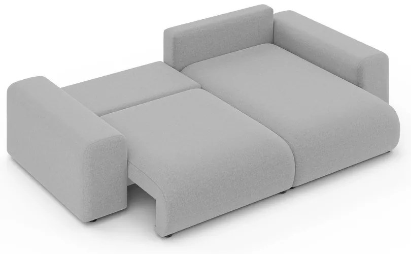 Világosszürke kinyitható tárolóhelyes sarokkanapé (variálható sarok) Luma – Ropez
