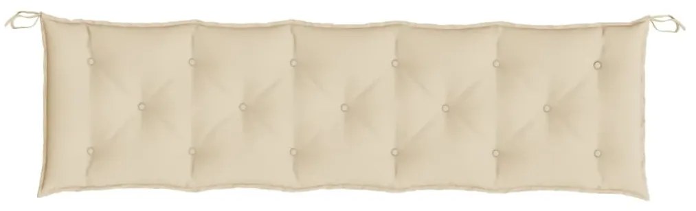2 db bézs oxford szövet kerti padpárna 180 x 50 x 7 cm