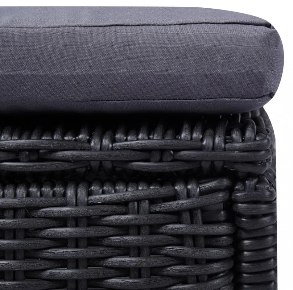 sötétszürke polyrattan napozóágy