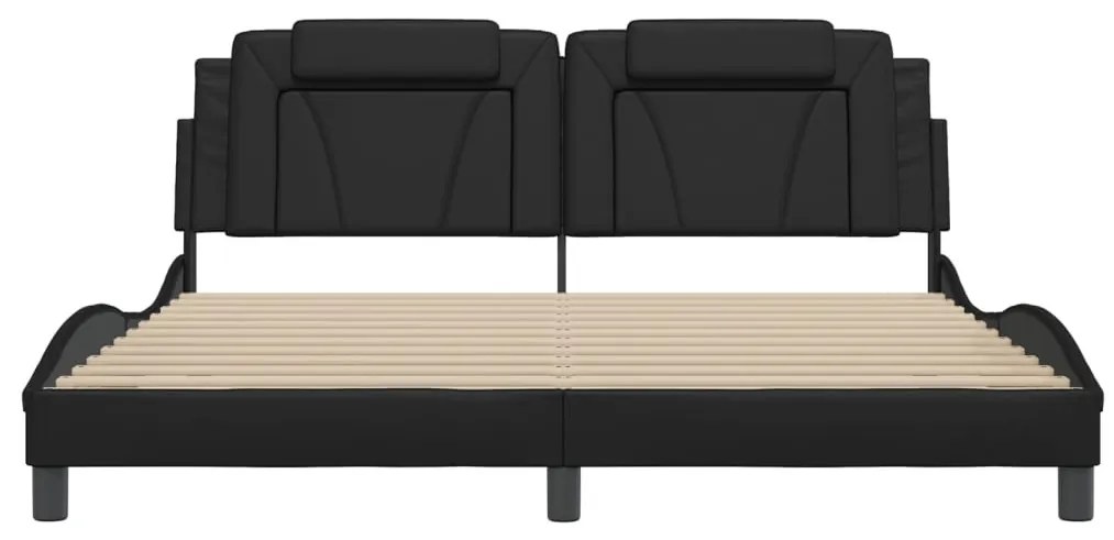 fekete műbőr ágykeret Viana matrac nélkül 180x200 cm