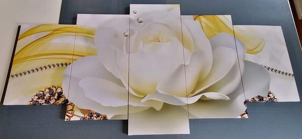 5 részes kép luxusrózsa absztrakcióval