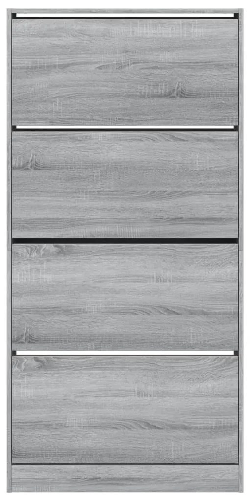 szürke sonoma cipőszekrény 4 kihajtható fiókkal 80x21x163,5 cm