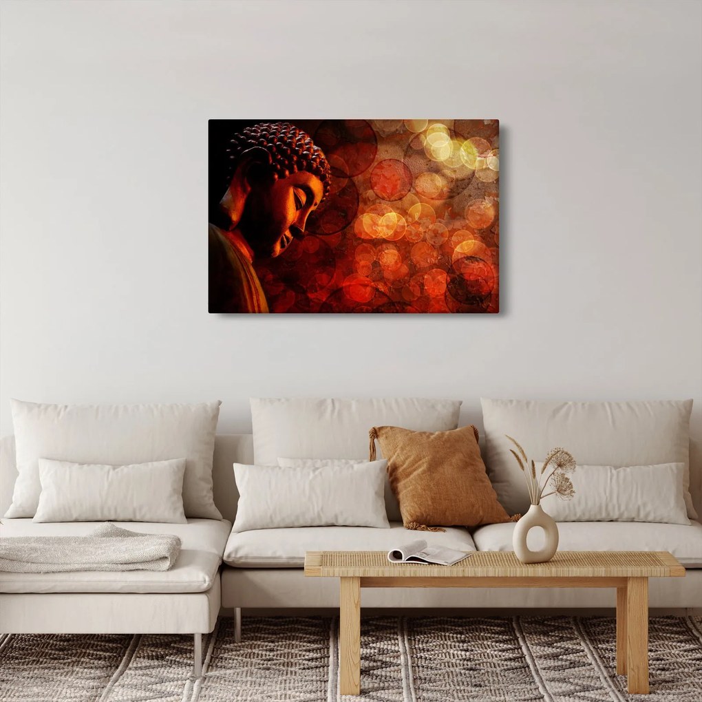 Kép - Buddha piros tónusokkal (90x60 cm)