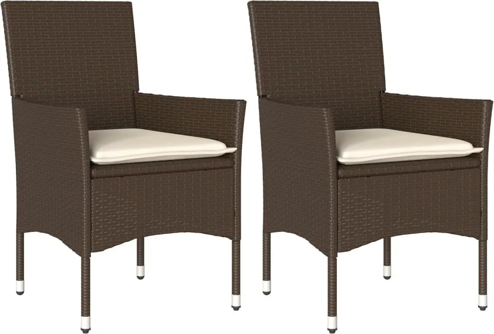 vidaXL 2 db barna polyrattan kerti szék párnával