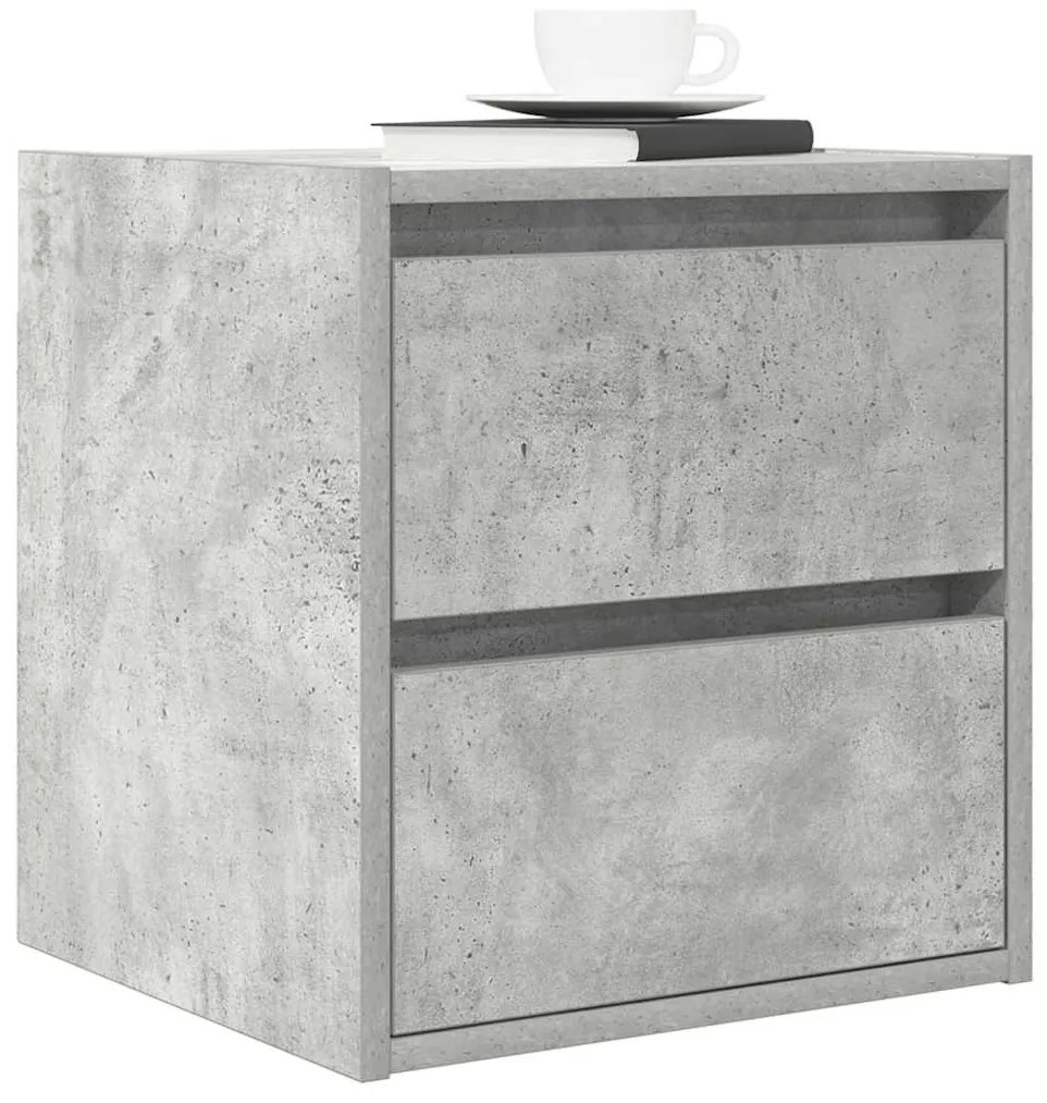 2 db betonszürke falra szerelhető éjjeliszekrény 38x34x40 cm