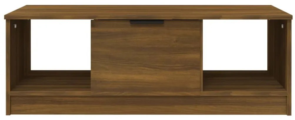 Barna tölgyszínű szerelt fa dohányzóasztal 102 x 50 x 36 cm