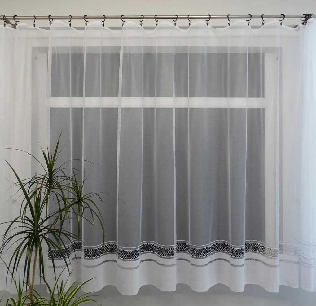 Mg Függöny 34989 FEHÉR-ezüst 200x220 kész G szalaggal