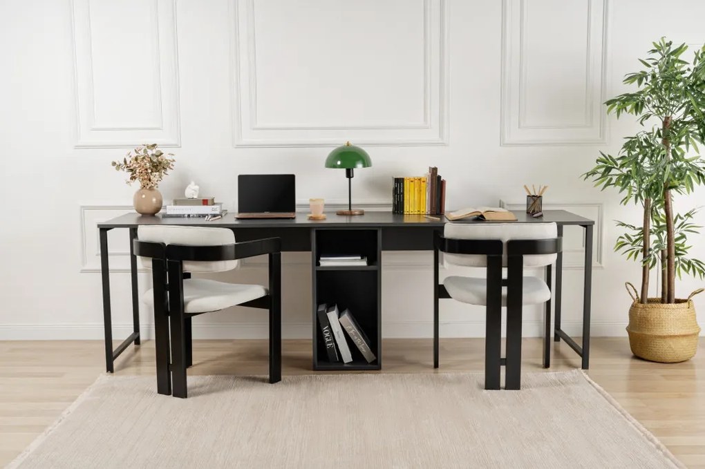 Twin Study Desk - antracit/fekete íróasztal
