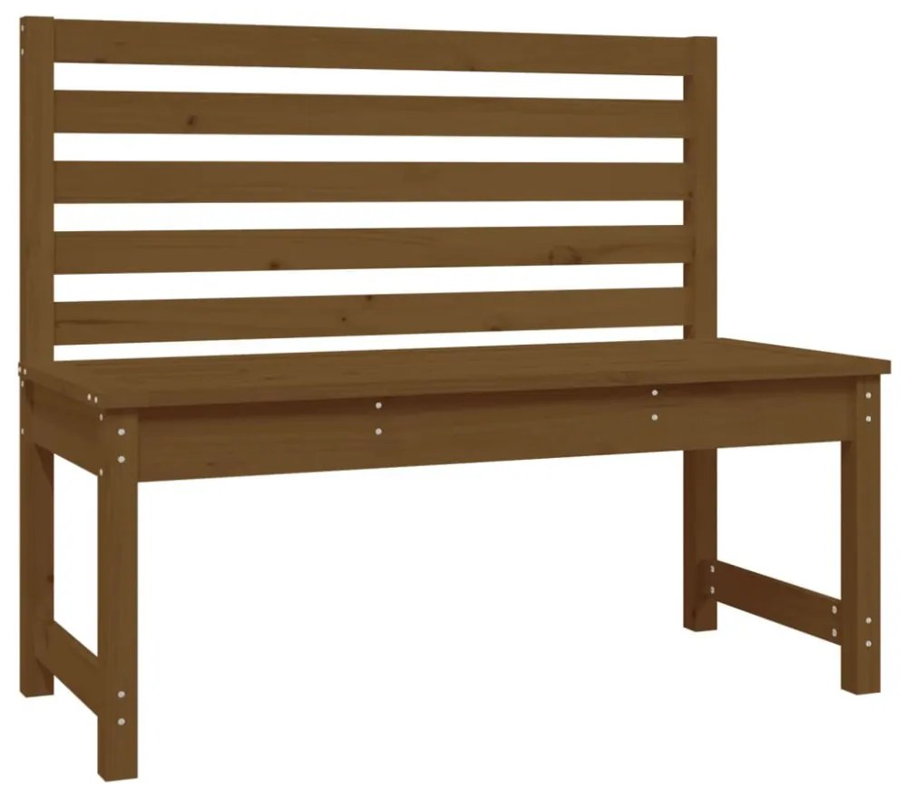 mézbarna tömör fenyőfa kerti pad 109 cm