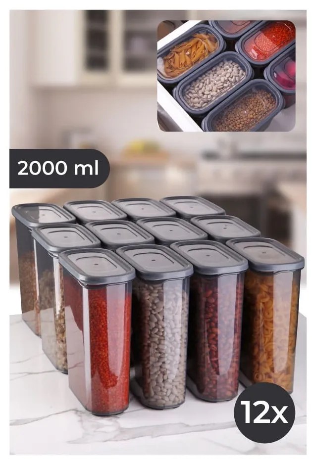 Élelmiszertartó doboz szett 12 db-os Fresco – Hermia