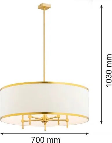 ARGON 2127 ABBANO Ernyős Függesztett Lámpa Fehér, Sárgaréz E14 IP20