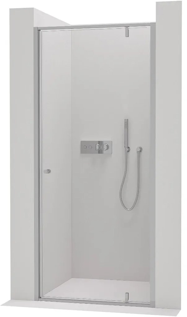 Cerano Ferri, 1-szárnyú zuhany csuklós ajtó 90x195 cm, 6mm átlátszó üveg, króm profil, CER-CER-425626
