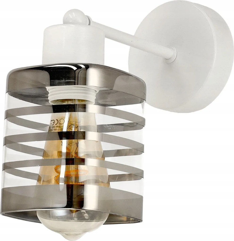 Led Fali Lámpa Fehér Téglalap Üveg E27