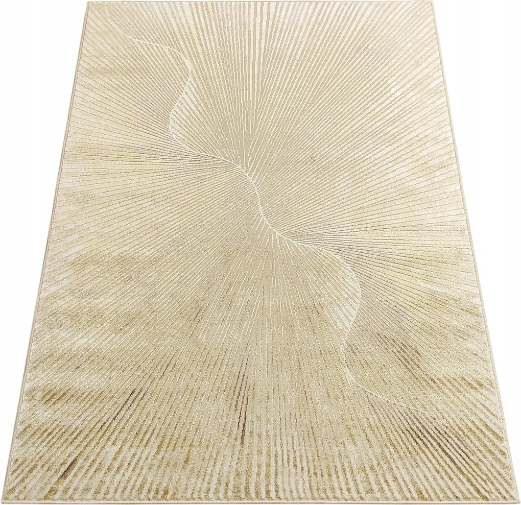 Szőnyeg 160x220 Modern Nappaliba Bézs Csillogó Nappali Hálószoba Divatos