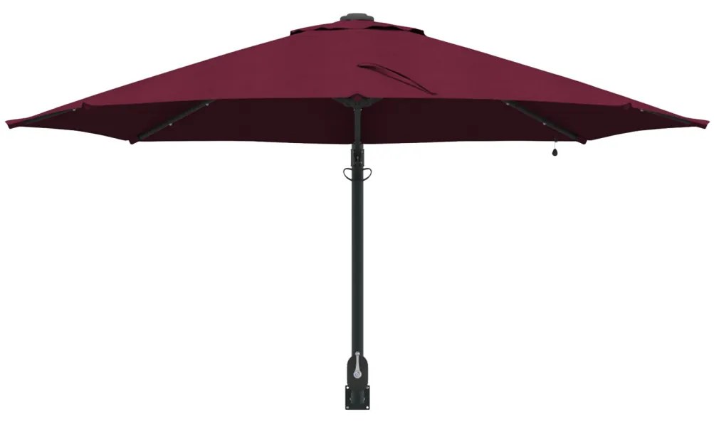 Falra Szerelhető Kerti Napernyő LED-del Burgundi Vörös 248 cm