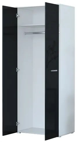 Ruhásszekrény Frarune (fekete + fehér). 1071554