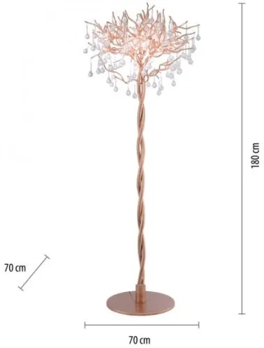 Paul Neuhaus 232-11 - Állólámpa ICICLE 5xG9/40W/230V réz