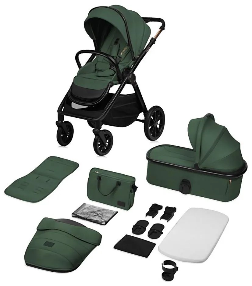 Lionelo - 2 az 1-ben kombinált babakocsi LAYLA Zöld erdő