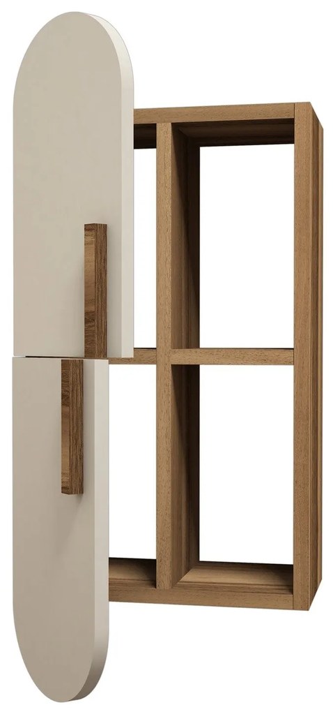 Fali polc Rose - Walnut, Cream