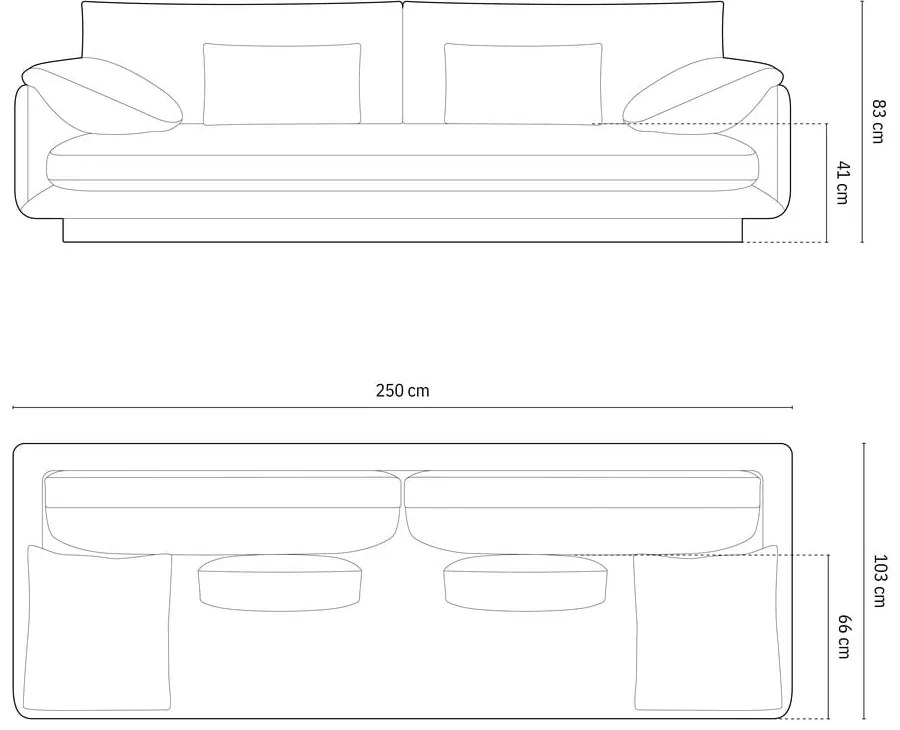 Világosszürke kanapé 250 cm Torino – Micadoni Home