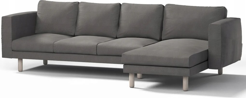 Dekoria Norsborg 4 személyes kanapé huzat Ikea székkel, szürke