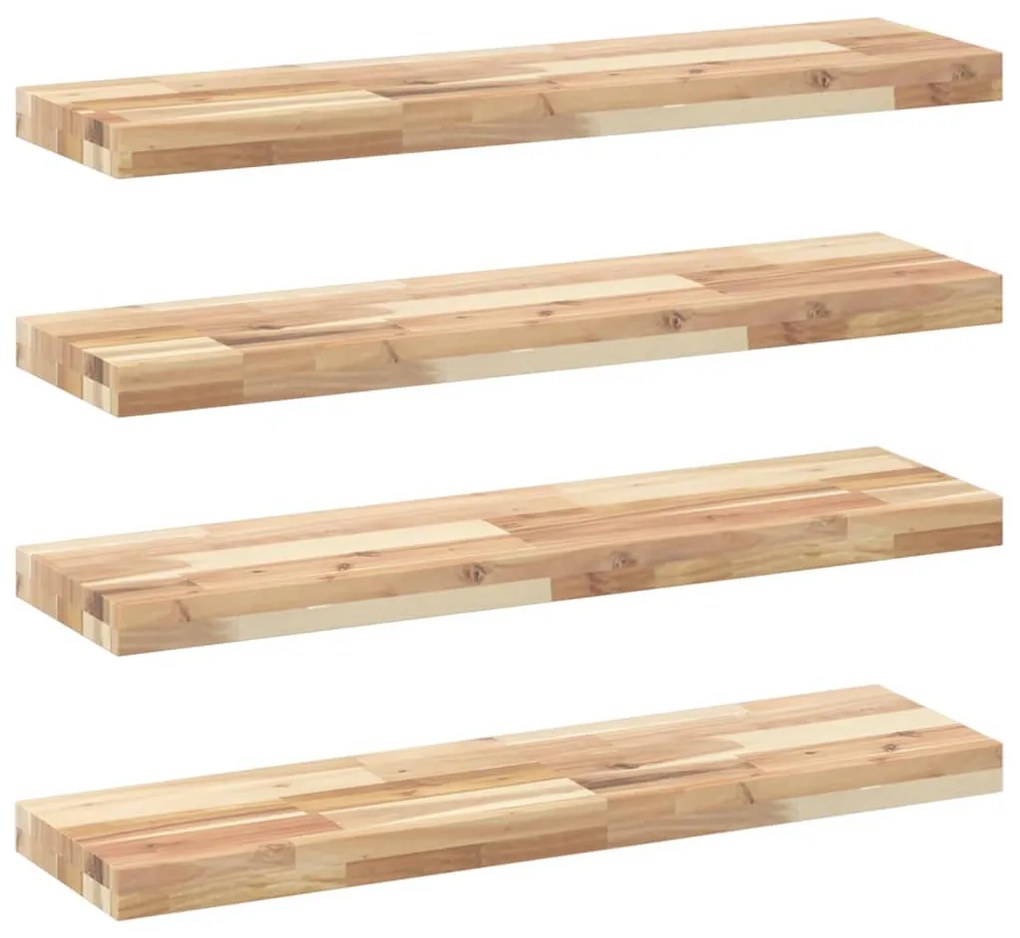 4 db kezeletlen tömör akácfa függőpolc 100 x 20 x 4 cm