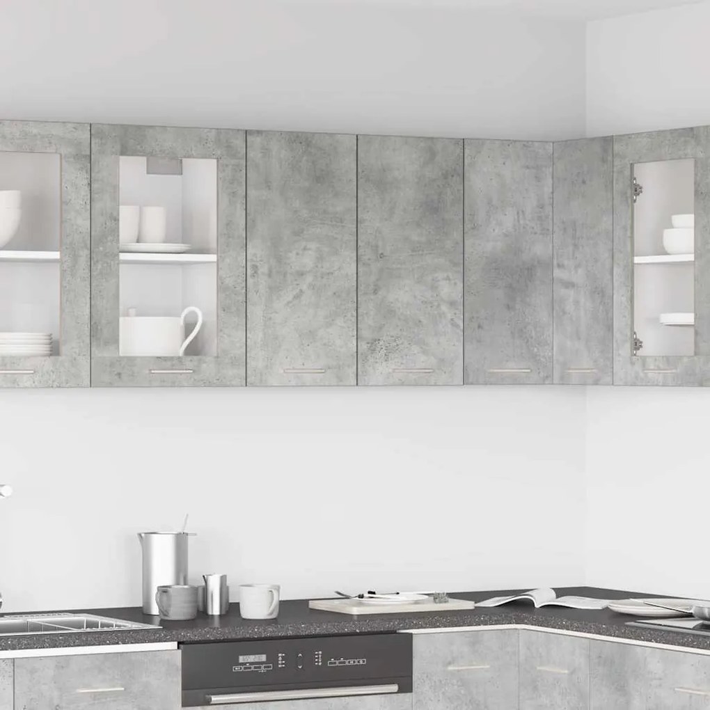 betonszürke szerelt fa konyhai fali szekrény 60x31x60 cm