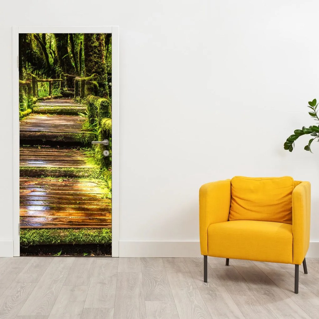 Fotótapéta ajtóra - Lépcsők az esőerdőben (95x205cm)