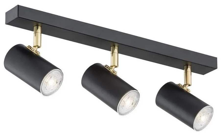 Argon 1476 - Spotlámpa LAGOS 3xGU10/5W/230V fekete/sárgaréz