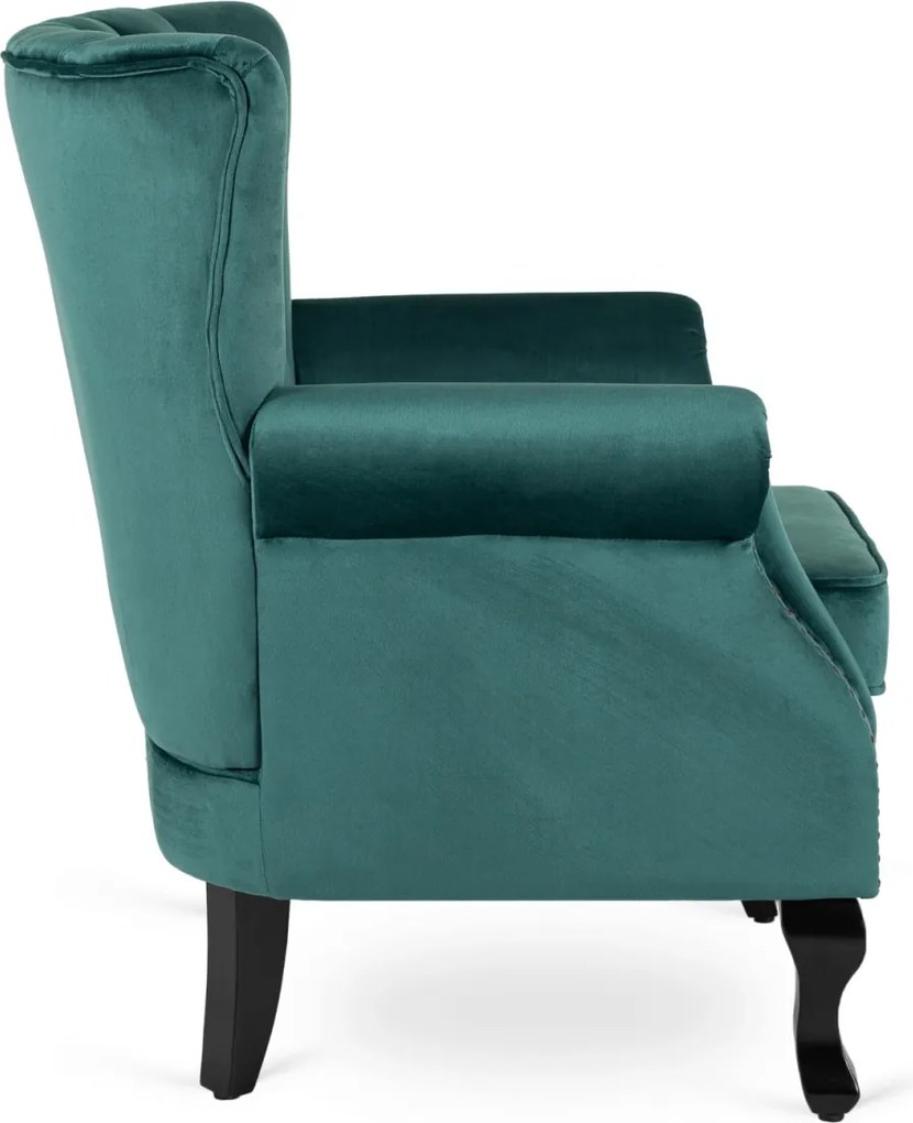 Fotel zöld bársony kárpittal – MALLO