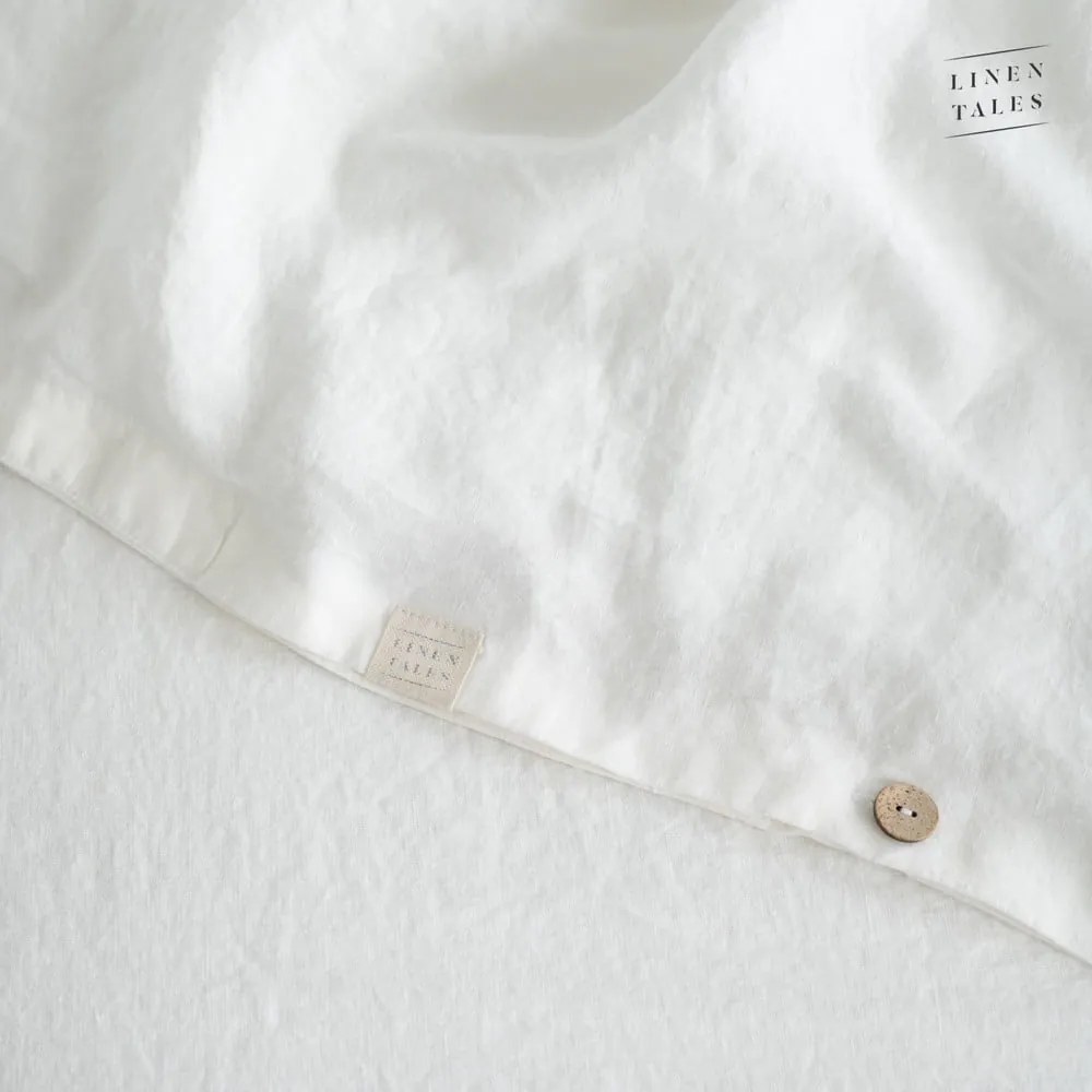 Fehér egyszemélyes len ágyneműhuzat 140x200 cm White – Linen Tales
