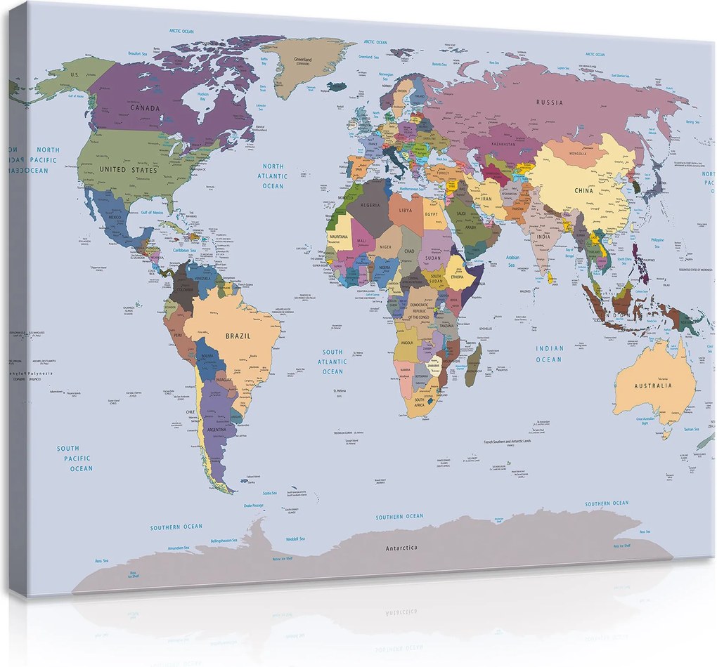 Kép 80X60 Világtérkép Kontinensek Nagy Választék!!!!
