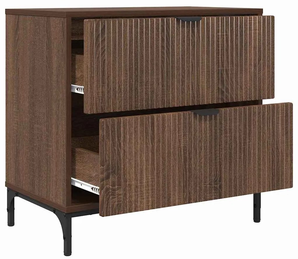 Éjjeli asztal fiókkal barna tölgy 63.5 x 36 x 61 cm Faanyag